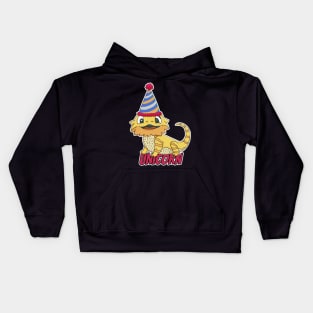 Unicorn / Beardie In A Party Hat Kids Hoodie